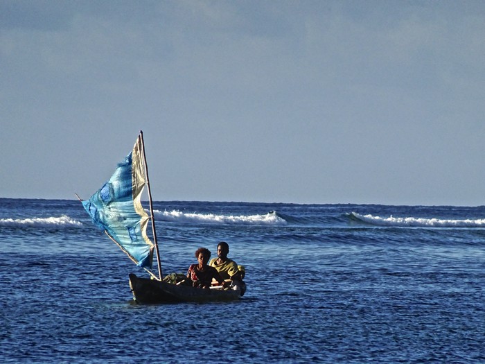 Typical sailing canoe